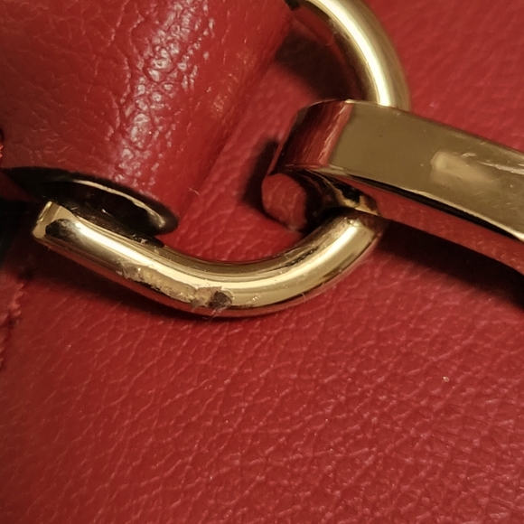 MICHAEL KORS Red Ellis Satchel Saffoano Leather Purse with removable straps - Picture 15 of 16